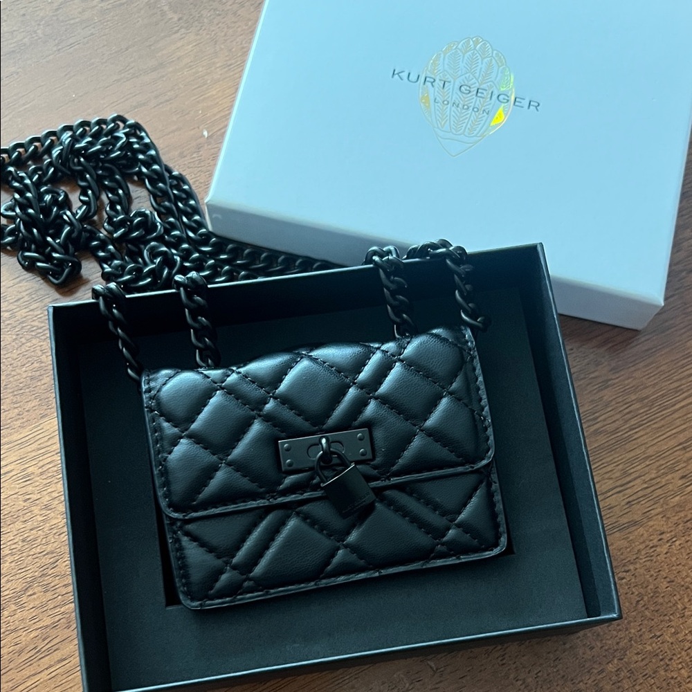 Kurt Geiger Black Quilted Mini Bag